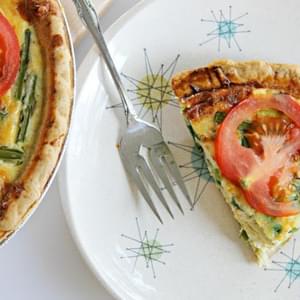 Spring Quiche with Asparagus, Peas, and Gruyere