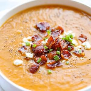 Roasted Butternut Squash and Bacon Soup