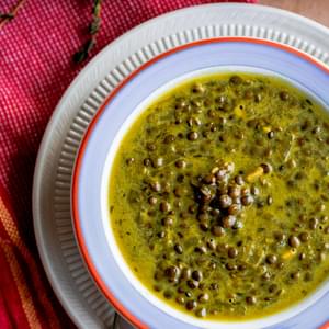 Green-Lentil Soup with Coconut Milk and Indian Spices