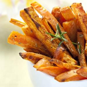 Baked Sweet Potato Fries with Buffalo Dipping Sauce