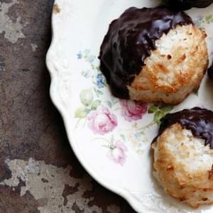 Coconut Macaroons Dipped in Chocolate