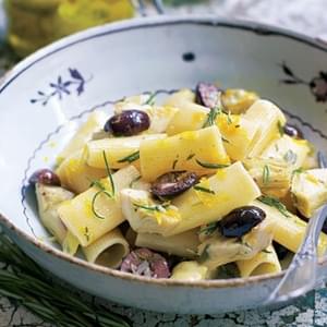 Rigatoni with Artichokes, Garlic, and Olives