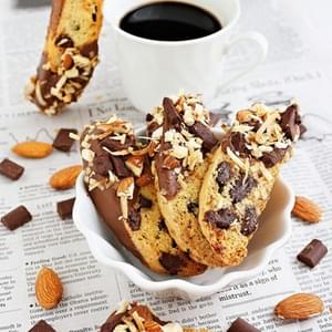 Chocolate Chunk Biscotti with Almonds and Coconut
