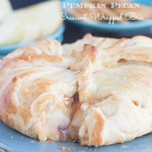 Pumpkin Pecan Crescent Wrapped Baked Brie