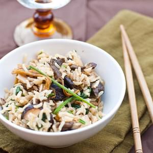 Mixed Mushrooms and Spinach in Brown Rice