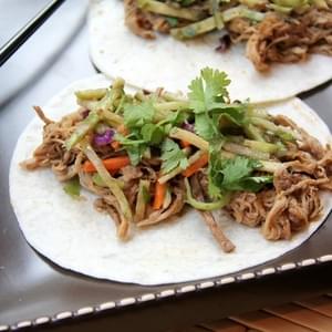 General Tso’s Slow Cooked Pork Tacos with Orange Broccoli Slaw (Slow Cooker)