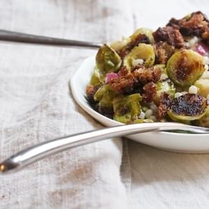 Roasted Brussels Sprout Salad with Maple Vinaigrette & Crunchy Breadcrumbs