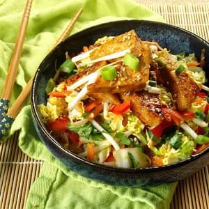 Sweet and Sour Slaw with Sticky Ginger Tofu