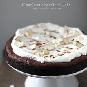 Flourless Chocolate Cake with Almond Whipped Cream