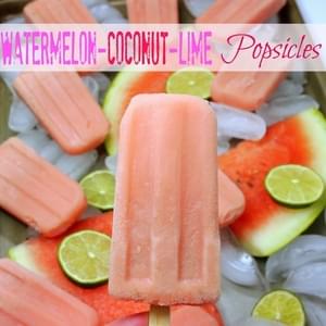 Watermelon-Coconut-Lime Popsicles