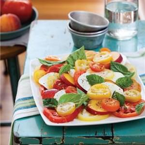 Peach and Heirloom Tomato Caprese Salad