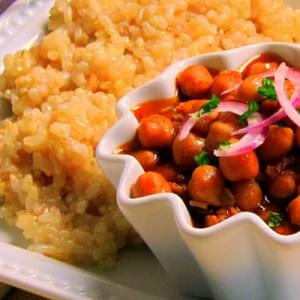 Chickpea Curry with Brown Rice - pressure cooker one pot meal