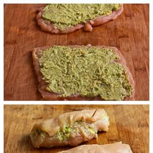 Baked Chicken Stuffed with Pesto and Cheese