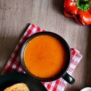 Roasted bell pepper soup recipe| Easy soup recipes| Healthy recipes