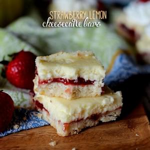 Strawberry Lemon Cheesecake Bars