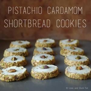 Pistachio Cardamom Shortbread Cookies