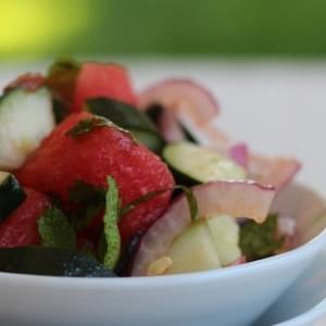 Watermelon and Cucumber Mint Salad