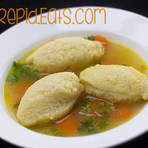 Chicken Soup With Semolina And Egg Dumplings.