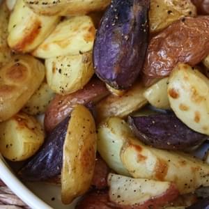Crisp Garlic Oven Fries with Purple Potatoes
