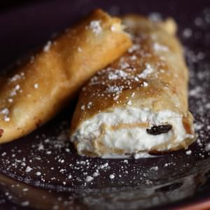 Nalesniki with Cheese and Raisins (Russian Crepes)