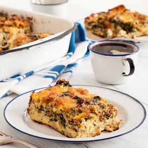Easy Gluten Free Sausage and Spinach Strata