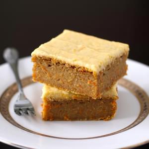 Carrot Cake Blondies with Orange Frosting