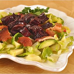 Brussels Sprout, Bacon and Roasted Beet Salad
