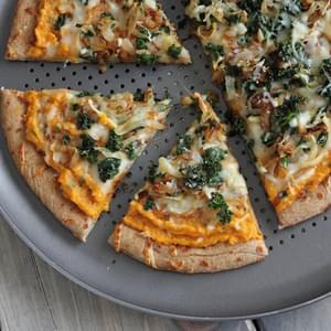 Sweet Potato Pizza with Kale and Caramelized Onions