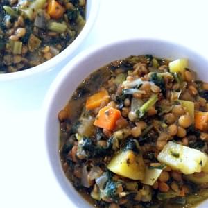 Hearty Lentil, Kale & Potato Soup