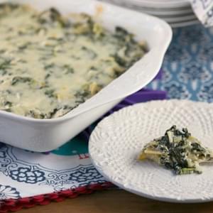 Lightened Hot Four Cheese Spinach Artichoke Dip {Low Calorie, Low Fat}