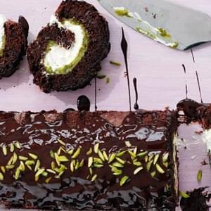 Pistachio And Chocolate Roulade