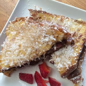 Coconut Crusted Nutella Stuffed French Toast