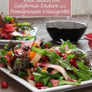 Jeweled Holiday Salad with California Endive, Roasted Beets and Butternut, and Pomegranate Vinaigrette