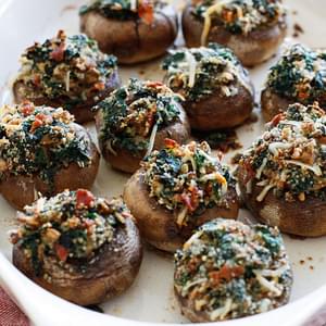 Skinny Spinach and Bacon Stuffed Mushrooms