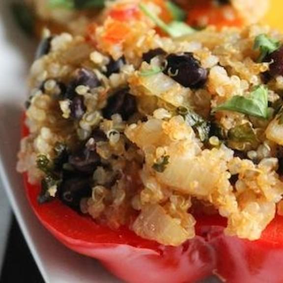 Mexican Stuffed Peppers With Quinoa & Black Beans