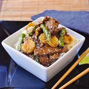 Super Quick Sesame Beef and Asparagus