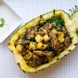 Pineapple Fried Quinoa (in a boat!)