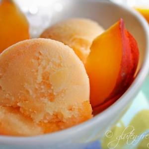 Vegan Peach Ice Cream- a dairy-free frozen dessert