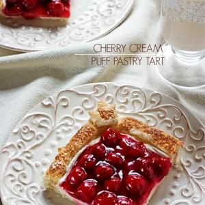 Cherry Cream Puff Pastry Tart