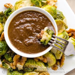 Roasted Brussels Sprouts with Raisin Vinaigrette