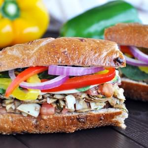 Italian Herb Vegetable Sandwich with Provolone Cheese