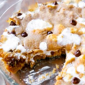 S'mores Chocolate Chip Cookie Cake