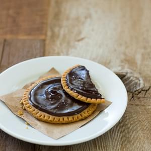 Peanut Butter Cookies with Salted Chocolate Ganache