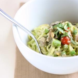 Creamy Pesto “Pasta” with Spring Vegetables