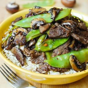 Asian Beef with Mushrooms & Snow Peas