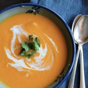 Curried Carrot Soup, with Ginger and Coconut Milk