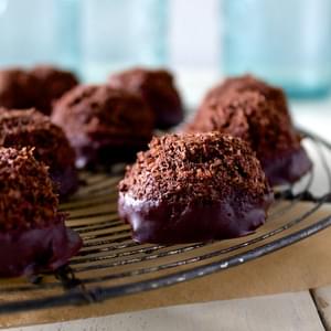 Chocolate Coconut Macaroons Dipped in Chocolate Glaze