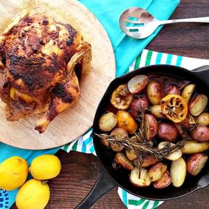 Spiced Roasted Chicken with Lemon Garlic Potatoes