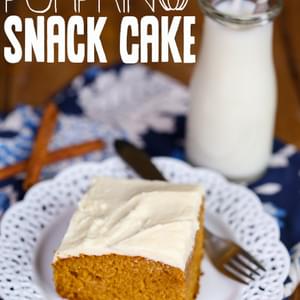 Pumpkin Snack Cake {with Cream Cheese Frosting}