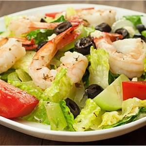 Classic Greek Salad with Shrimp
